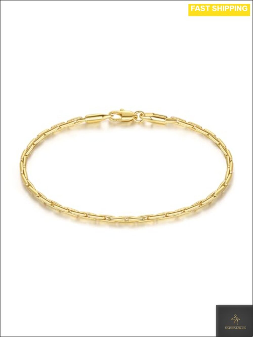 14K Gold Plated Link Chain Bracelet for Women Men Dainty Layering Jewelry